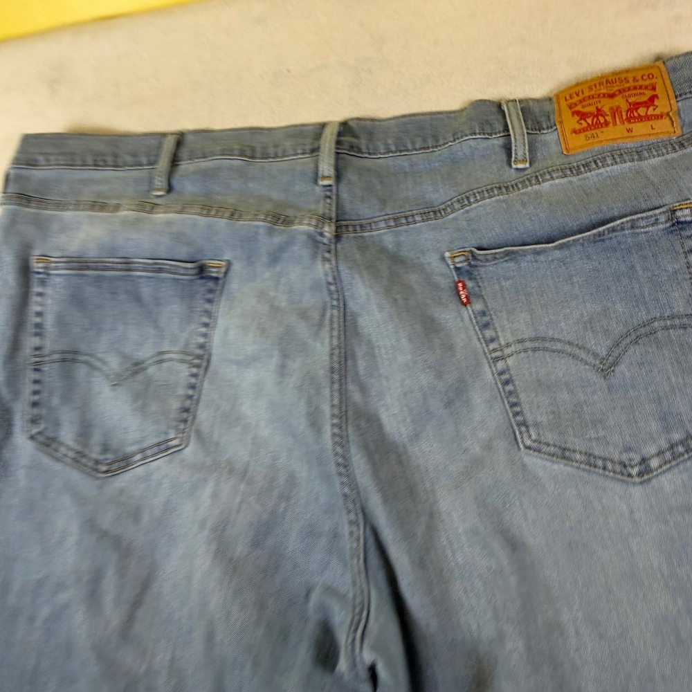 Levis 541 Athletic Taper Mens Jeans 48x29 Light Wash Blue Denim 18757-0049